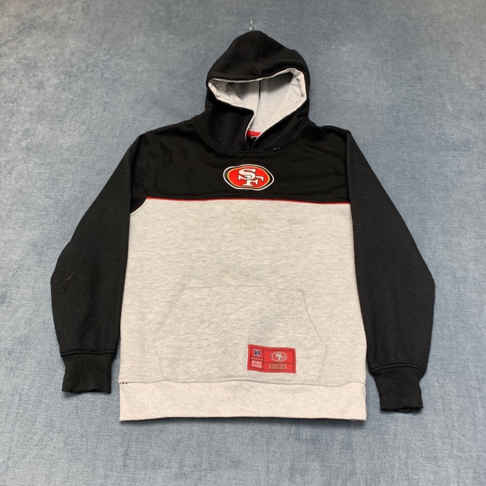 Nfc West Division San Francisco 49ers Hoodie Mens Black Gray Fleece Lined Sports